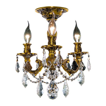 Elegant Lighting Elegant Cut Clear Crystal Rosalia 3-Light 9203F13FG/EC